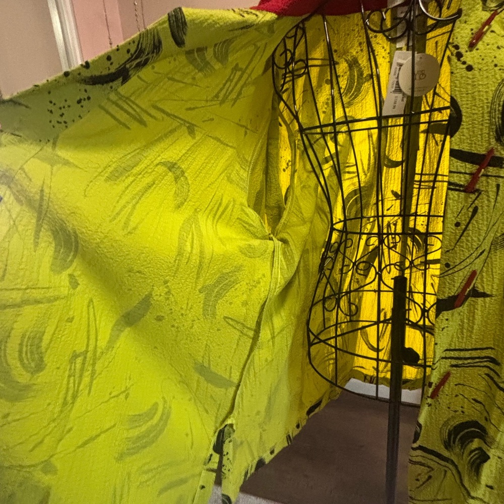 Y&S Women’s XL Lime Green Abstract Print shirt jacket - Picture 14 of 16